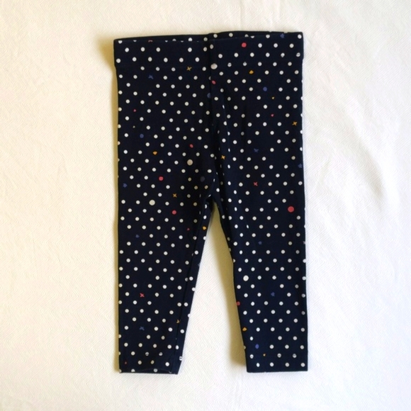 joe fresh navy polkadot leggings 6-12 months baby girl - Picture 1 of 5